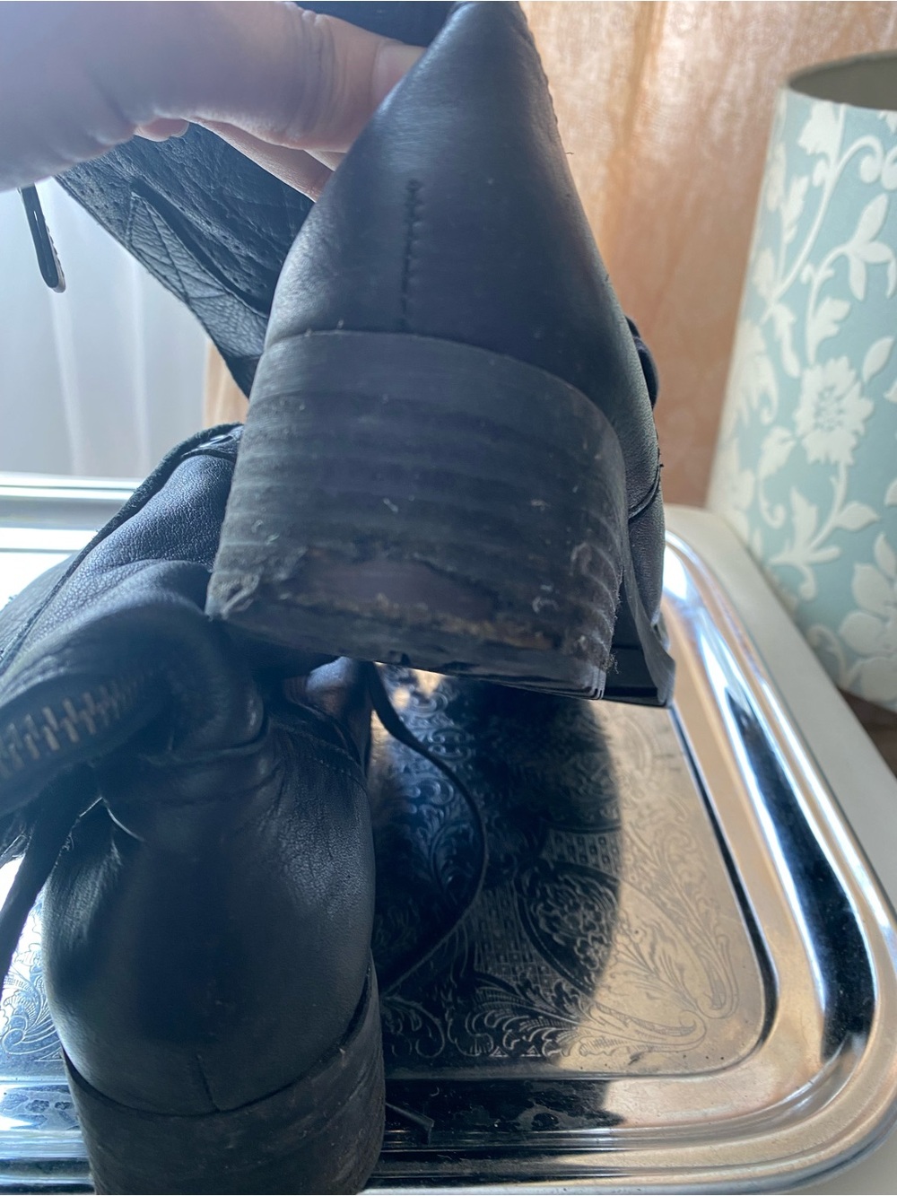 Aldo Black Lace-Up Combat Boots with Buckle Accents - Picture 10 of 11